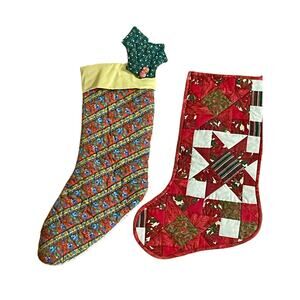 Set of two vintage handmade Christmas stockings